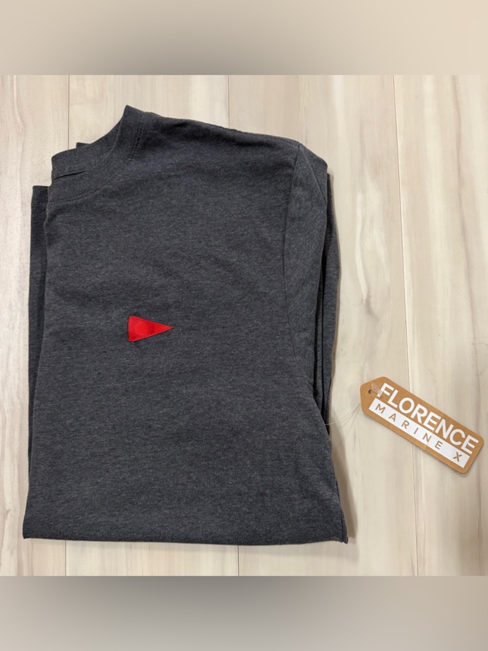 Florence Marine X Charcoal Tee with Red Accent, size medium, NWT
